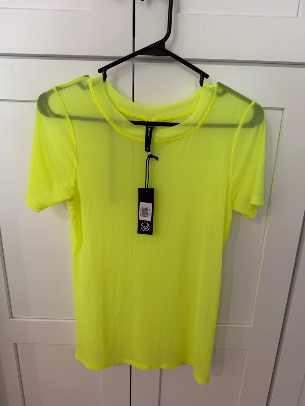 Neon Yellow Sheer Short Sleeve Tee - Unbranded